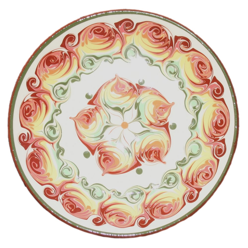 White and Red Rose Plate