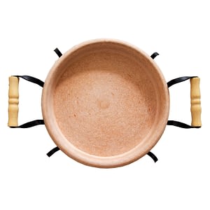 Rustic Deep Cooking Dish with Metal Stand