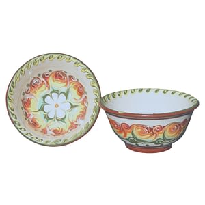 White and Red Rose Bowl