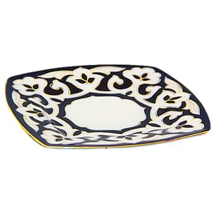 Pahta Blue, White and Gold Bread Plate