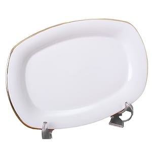 White and Gold Rectangular Plate