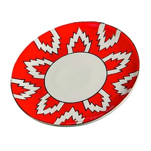 Atlas Red, White and Gold round Plate