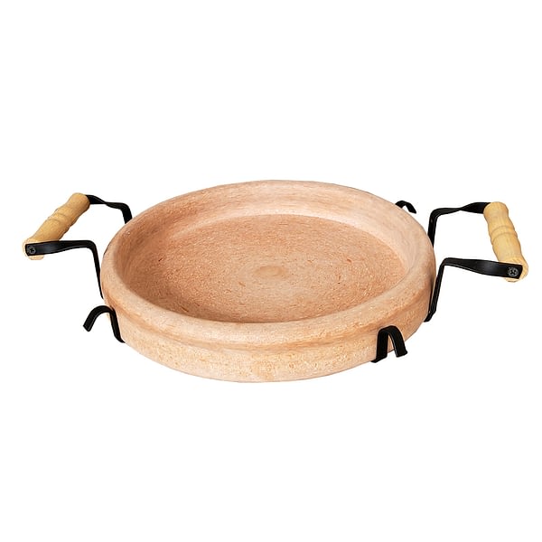 Rustic Deep Cooking Dish with Metal Stand