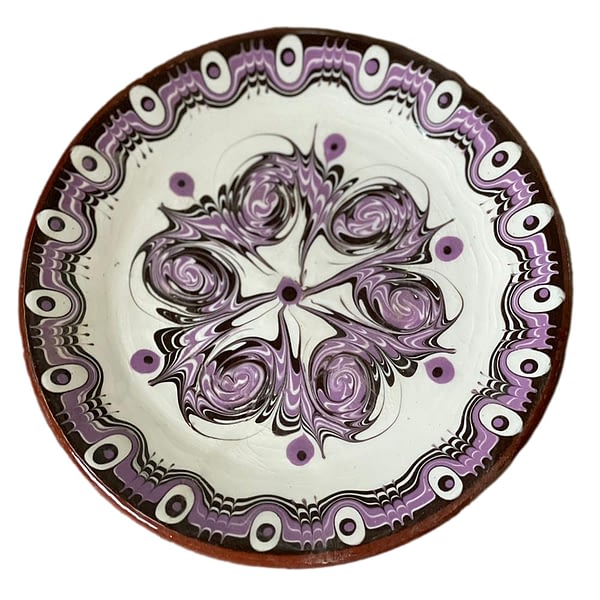 Violet and White Rose Plate