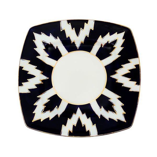 Atlas Blue, White and Gold Bread Plate