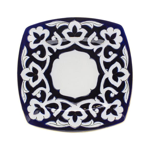 Pahta Blue, White and Gold Bread Plate