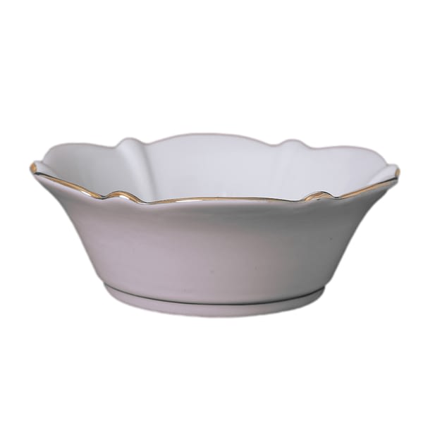 White and Gold Crown Porcelain Bowl