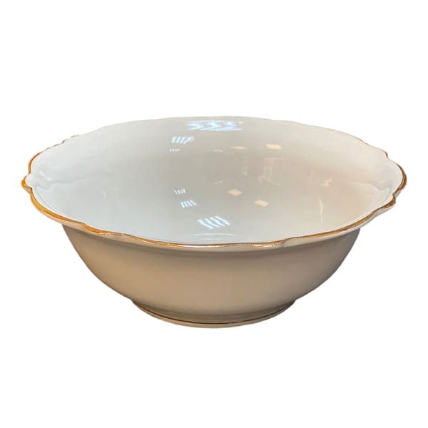 White and Gold Edged Porcelain Bowl