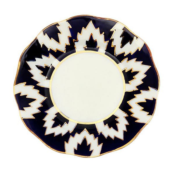 Atlas Blue, White and Gold Edged Plate