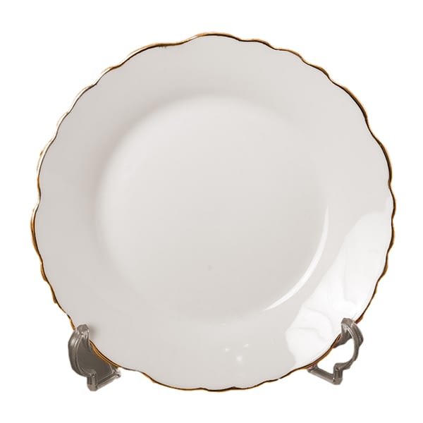 White and Gold Edged Porcelain Plate