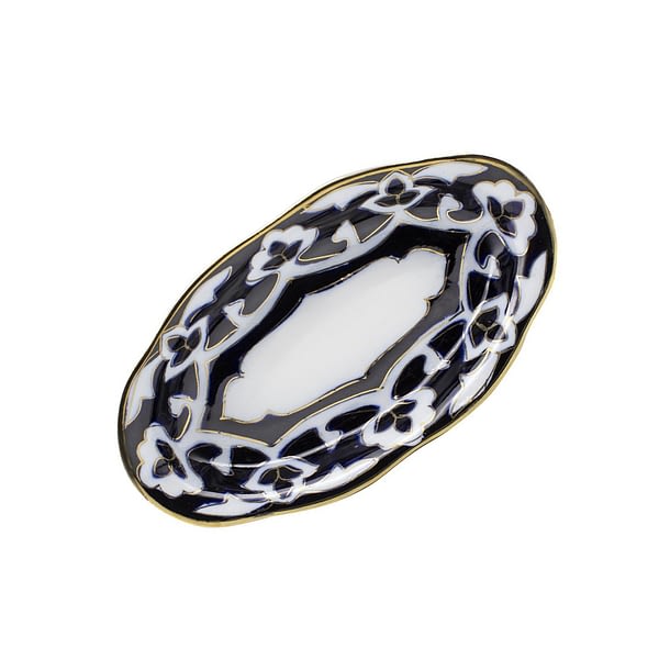 Pahta Blue, White and Gold Lemon Plate