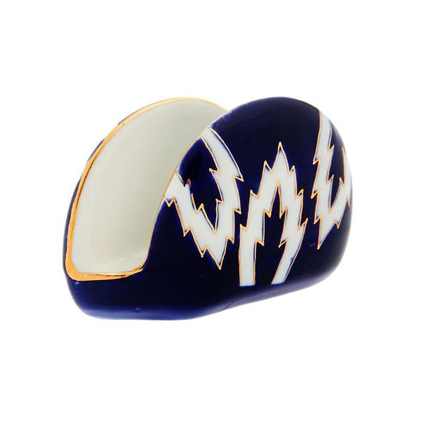 Atlas Blue, White and Gold Napkin Holder