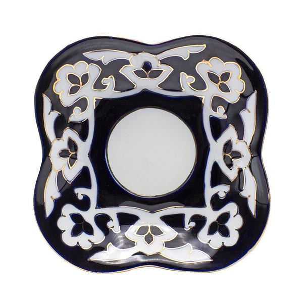 Pahta Blue, White and Gold Square Plate