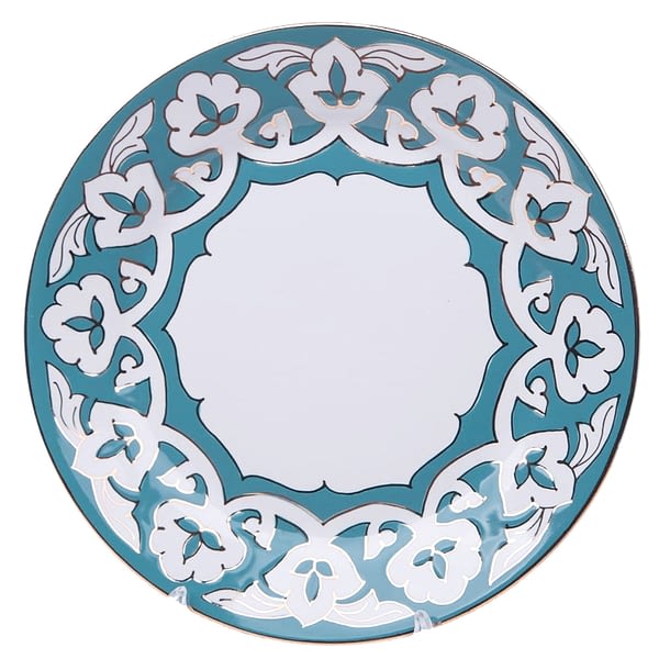 Pahta Turquoise, White and Gold Plate