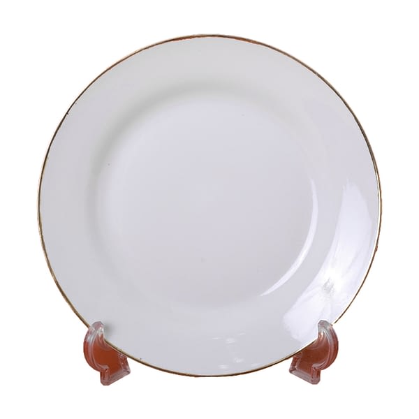 White with Gold Porcelain Plate