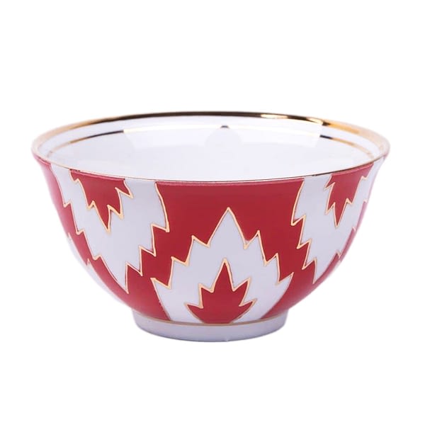 Atlas Red, White and Gold Traditional Uzbek Tea Cup