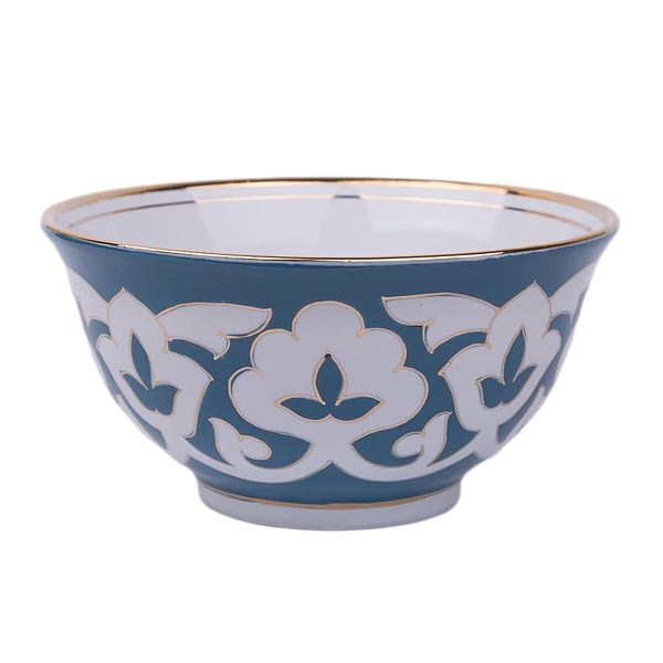 Pahta Turquoise, White and Gold Traditional Uzbek Tea Cup