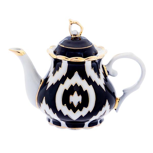 Atlas Blue, White and Gold Traditional Tall Teapot